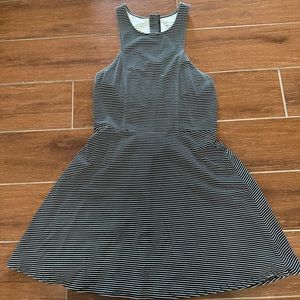 Black and White Striped A-line Dress